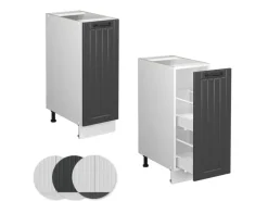 Vicco Apothekerschrank Fame-Line Weiß/Dunkelgrau 30 cm ohne Arbeitsplatte