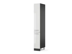 Vicco Apothekerschrank Fame-Line Medizinschrank für die Küche Weiß Hochglanz/Anthrazit 30 cm