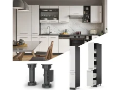 Vicco Apothekerschrank Fame-Line Medizinschrank für die Küche Weiß Hochglanz/Anthrazit 30 cm