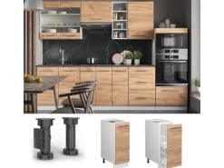 Vicco Apothekerschrank Fame-Line Goldkraft Eiche/Weiß 30 cm ohne Arbeitsplatte