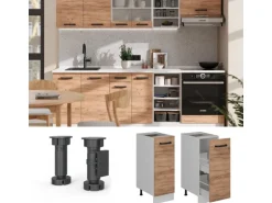 Vicco Apothekerschrank R-Line Goldkraft Eiche 30 cm ohne Arbeitsplatte