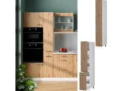 Vicco Apothekerschrank R-Line Medizinschrank für die Küche Artisan-Eiche/Weiß 30 cm