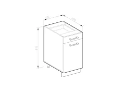Vicco Apothekerschrank R-Line Anthrazit Landhaus/Weiß 30 cm ohne Arbeitsplatte