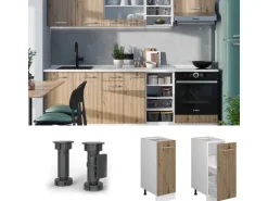 Vicco Apothekerschrank R-Line Medizinschrank für die Küche Artisan-Eiche/Weiß 30 cm AP Eiche