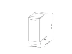 Vicco Apothekerschrank R-Line Medizinschrank für die Küche Sonoma/Weiß 30 cm ohne Arbeitsplatte