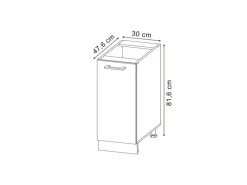 Vicco Apothekerschrank R-Line Medizinschrank für die Küche Beton/Weiß 30 cm AP Anthrazit