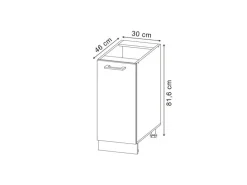 Vicco Apothekerschrank R-Line Blau-Grau/Weiß 30 cm ohne Arbeitsplatte