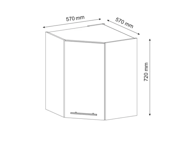Vicco Eckhängeschrank Fame-Line Küchen-Eckschrank Grün-Gold Landhaus/Anthrazit 57 cm