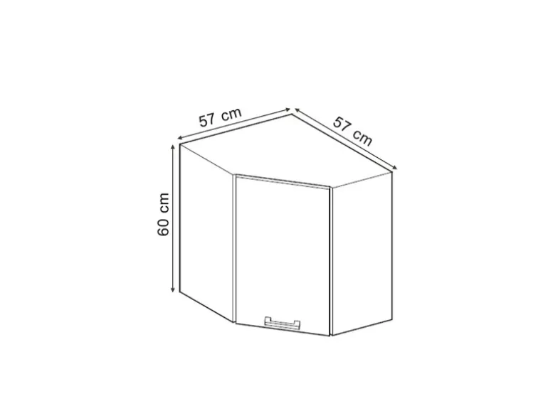 Vicco Eckhängeschrank R-Line Küchen-Eckschrank Artisan-Eiche/Weiß 57 cm