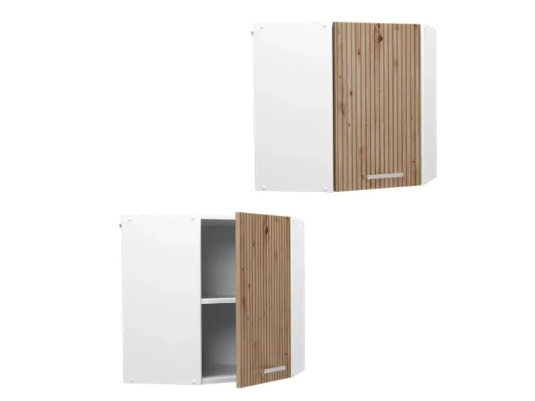 Vicco Eckhängeschrank R-Line Küchen-Eckschrank Artisan-Eiche/Weiß 57 cm