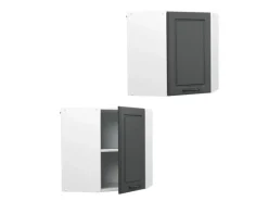 Vicco Eckhängeschrank R-Line Küchen-Eckschrank Anthrazit Landhaus/Weiß 57 cm