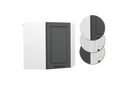 Vicco Eckhängeschrank R-Line Küchen-Eckschrank Anthrazit Landhaus/Weiß 57 cm