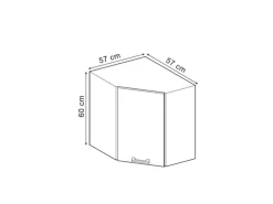 Vicco Eckhängeschrank R-Line Küchen-Eckschrank Artisan-Eiche/Goldkraft Eiche 57 cm