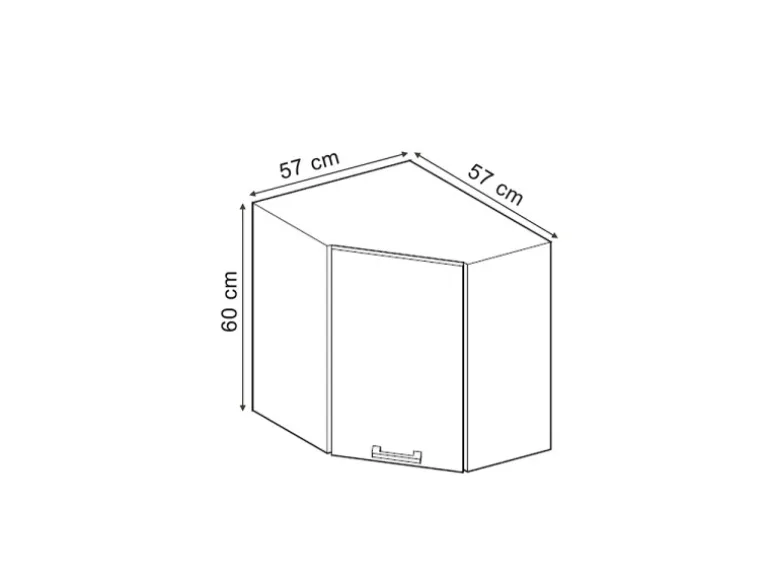 Vicco Eckhängeschrank R-Line Küchen-Eckschrank Artisan-Eiche/Goldkraft Eiche 57 cm