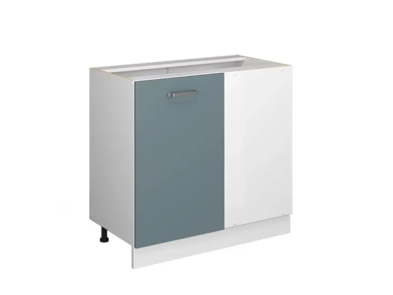 Vicco Eckunterschrank R-Line Küchen Eckschrank Blau-Grau/Weiß 86 cm ohne Arbeitsplatte