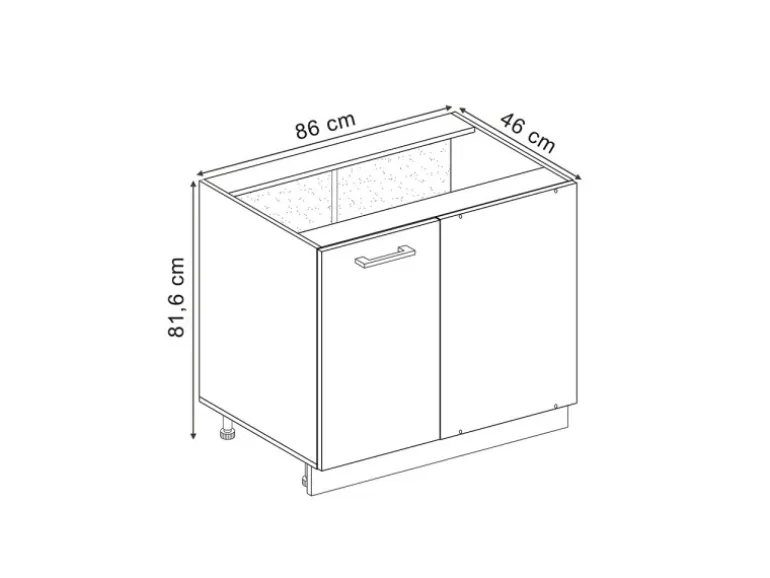 Vicco Eckunterschrank R-Line Küchen Eckschrank Blau-Grau/Weiß 86 cm ohne Arbeitsplatte