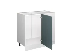 Vicco Eckunterschrank R-Line Küchen Eckschrank Blau-Grau/Weiß 86 cm ohne Arbeitsplatte