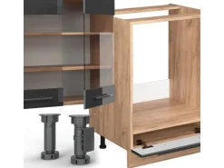 Vicco Fame-Line Eckküche Anthrazit Hochglanz/Goldkraft Eiche 347 x 257 cm AP Anthrazit ohne E-Geräte