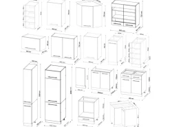 Vicco Fame-Line Eckküche Anthrazit Landhaus/Goldkraft Eiche 347 x 257 cm AP Anthrazit ohne E-Geräte