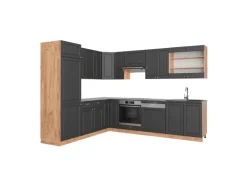 Vicco Fame-Line Eckküche Anthrazit Landhaus/Goldkraft Eiche 227 x 287 cm AP Anthrazit ohne E-Geräte