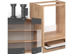 Vicco Fame-Line Eckküche Anthrazit Landhaus/Goldkraft Eiche 227 x 287 cm AP Anthrazit ohne E-Geräte