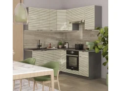 Vicco Fame-Line Eckküche Eiche Paneel/Anthrazit 160 x 190 cm AP Anthrazit ohne E-Geräte