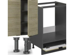 Vicco Fame-Line Eckküche Eiche Paneel/Anthrazit 347 x 257 cm ohne Arbeitsplatte ohne E-Geräte