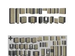 Vicco Fame-Line Eckküche Eiche Paneel/Anthrazit 347 x 257 cm ohne Arbeitsplatte ohne E-Geräte