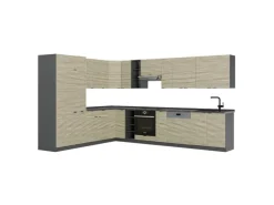 Vicco Fame-Line Eckküche Eiche Paneel/Anthrazit 347 x 257 cm AP Anthrazit ohne E-Geräte