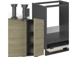 Vicco Fame-Line Eckküche Eiche Paneel/Anthrazit 227 x 58.1 cm ohne Arbeitsplatte ohne E-Geräte