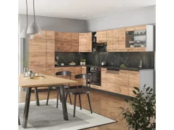 Vicco Fame-Line Eckküche Goldkraft Eiche/Anthrazit 347 x 257 cm AP Eiche ohne E-Geräte