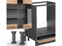 Vicco Fame-Line Eckküche Goldkraft Eiche/Anthrazit 347 x 257 cm AP Eiche ohne E-Geräte