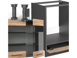 Vicco Fame-Line Eckküche Goldkraft Eiche/Anthrazit 160 x 60 cm ohne Arbeitsplatte ohne E-Geräte