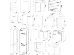 Vicco Fame-Line Eckküche Weiß Hochglanz/Anthrazit 347 x 257 cm AP Eiche ohne E-Geräte