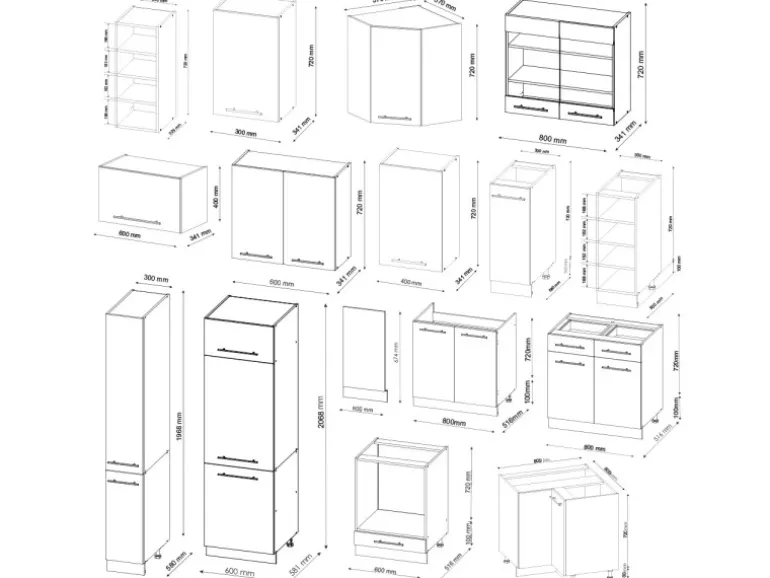 Vicco Fame-Line Eckküche Weiß Hochglanz/Anthrazit 347 x 257 cm ohne Arbeitsplatte ohne E-Geräte