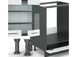 Vicco Fame-Line Eckküche Weiß Hochglanz/Anthrazit 347 x 257 cm ohne Arbeitsplatte ohne E-Geräte