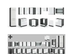 Vicco Fame-Line Eckküche Weiß Hochglanz/Anthrazit 227 x 60 cm ohne Arbeitsplatte ohne E-Geräte