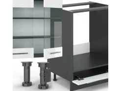 Vicco Fame-Line Eckküche Weiß Hochglanz/Anthrazit 347 x 257 cm AP Anthrazit ohne E-Geräte