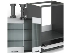 Vicco Fame-Line Eckküche Weiß Landhaus/Anthrazit 227 x 287 cm AP Anthrazit ohne E-Geräte