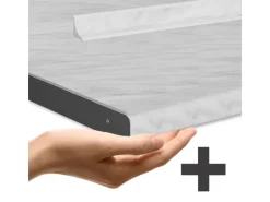 Vicco Fame-Line Küchenschränke Eiche Paneel/Anthrazit 240 cm AP Marmor ohne E-Geräte