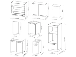 Vicco Fame-Line Küchenzeile Goldkraft Eiche/Anthrazit 300 cm mit HochschrankAP Eiche ohne E-Geräte