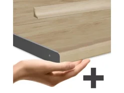 Vicco Fame-Line Küchenzeile Eiche Paneel/Anthrazit 200 cm AP Eiche ohne E-Geräte