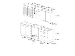 Vicco Fame-Line Küchenzeile Dunkelblau Hochglanz/Anthrazit 235 cm AP Anthrazit ohne E-Geräte