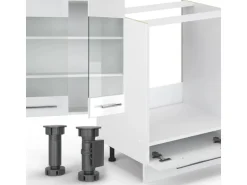 Vicco Fame-Line Küchenzeile Weiß Hochglanz/Weiß 355 cm AP Eiche ohne E-Geräte