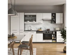 Vicco Fame-Line Küchenzeile Weiß Hochglanz/Anthrazit 355 cm AP Anthrazit ohne E-Geräte