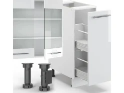 Vicco Fame-Line Küchenzeile Weiß Hochglanz/Weiß 280 cm AP Anthrazit ohne E-Geräte