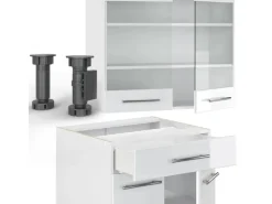 Vicco Fame-Line Singleküche Weiß 140 cm ohne Arbeitsplatte ohne E-Geräte