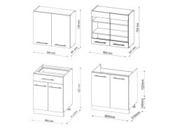 Vicco Fame-Line Singleküche Bordeaux Hochglanz/Goldkraft Eiche 140 cm AP Eiche ohne E-Geräte