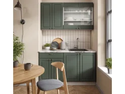 Vicco Fame-Line Singleküche Grün-Gold Landhaus/Weiß 140 cm ohne Arbeitsplatte ohne E-Geräte