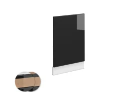 Vicco Frontblende Fame-Line Schwarz Eiche hochglanz/Weiß 45 cm AP Anthrazit